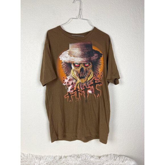 Other - Mens Celebrate Halloween Brown Scarecrow Skull Crows Cotton L